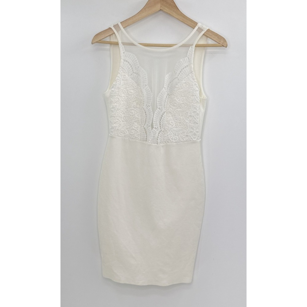Lulus White Lace Bodycon Sleeveless Sheath Cocktail Party USA Wedding Event - Picture 1 of 14